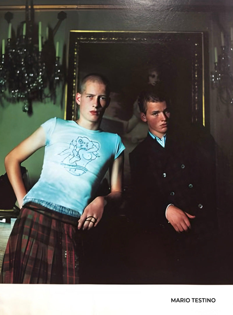Nick Tentis tailoring featured in Vogue fashion, photo by Mario Testino
